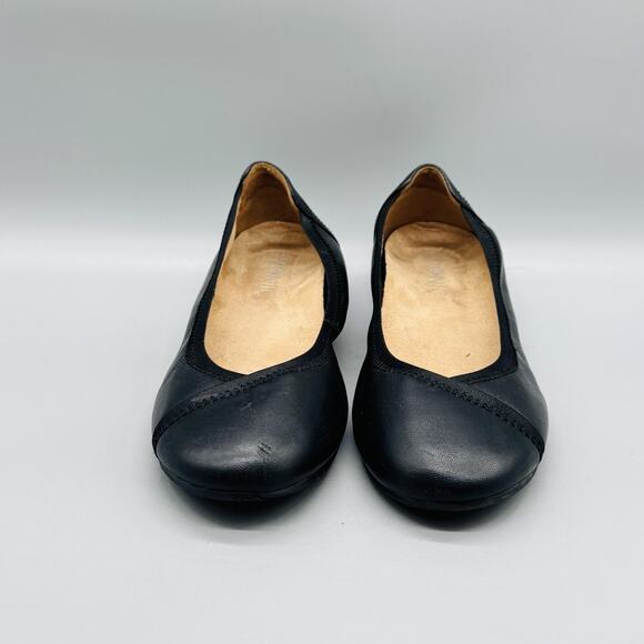 Vionic Shoes Women 6 Black Leather Caroll Slip On Ballet Flats Comfort Orthotic - Picture 3 of 13
